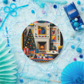 New Wave 1980s Pop Art Christmas Papieren Bordje (Feest)