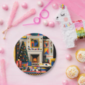 New Wave 1980s Pop Art Christmas Papieren Bordje (Feest)