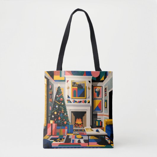 New Wave 1980s Pop Art Christmas Tote Bag (Voorkant)