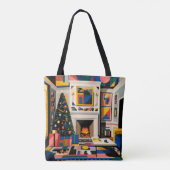 New Wave 1980s Pop Art Christmas Tote Bag (Achterkant)