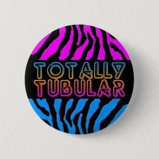NEW WAVE 80s RETRO TOTALLY TUBULAR TIGER STRIPES Ronde Button 5,7 Cm