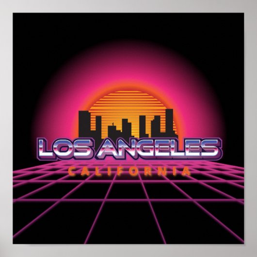 New Wave Retro Los Angeles Poster (Voorkant)
