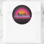 New Wave Retro Los Angeles Ronde Sticker (Tas)