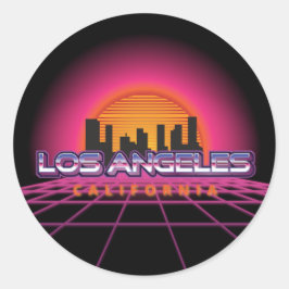New Wave Retro Los Angeles Ronde Sticker