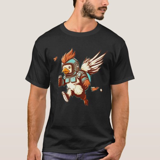 New Wing with Jet Pack for Chicken T-shirt (Voorkant)