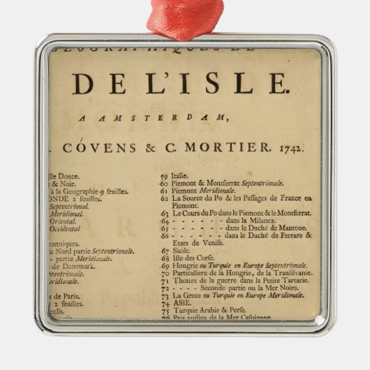 New World Atlas Metalen Ornament (Voorkant)