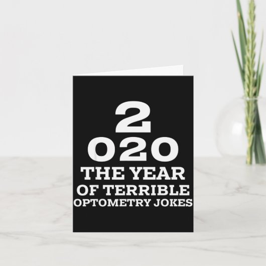 New Year 2020 And Bad Optometry Jokes Eye Chart Kaart (Voorkant)