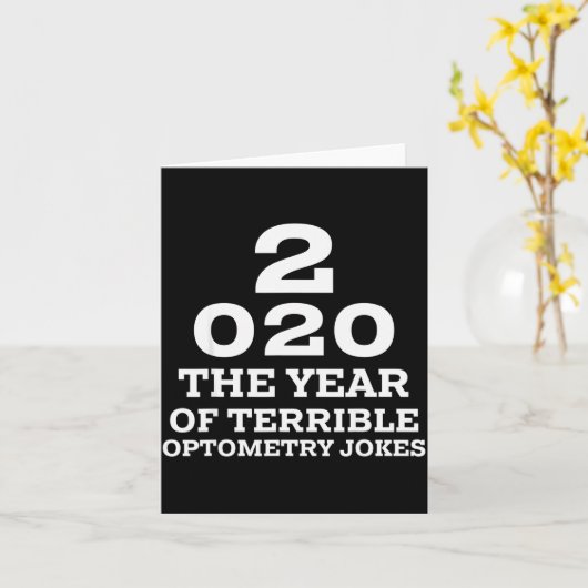 New Year 2020 And Bad Optometry Jokes Eye Chart  Kaart (Gele Bloem)