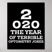 New Year 2020 And Bad Optometry Jokes Eye Chart Poster (Voorkant)