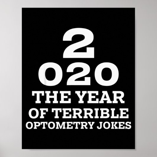 New Year 2020 And Bad Optometry Jokes Eye Chart  Poster (Voorkant)