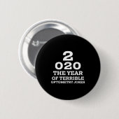 New Year 2020 And Bad Optometry Jokes Eye Chart  Ronde Button 5,7 Cm (Voorkant /achterkant)