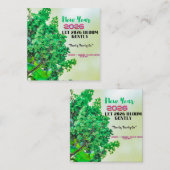 New Year 2026 Coffee Mug with Nature Forest Design Vierkante Visitekaartje (Voorkant / Achterkant)