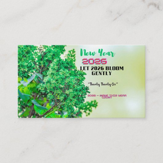 New Year 2026 Coffee Mug with Nature Forest Design Visitekaartje (Voorkant)