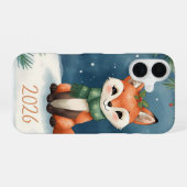 new year 2026 cute winter fox iphone case 16 hoesje (Achterkant horizontaal)