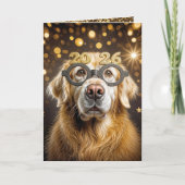 New Year 2026 Golden Retriever Humor Kaart (Voorkant)