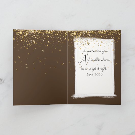 New Year 2026 Golden Retriever Humor Kaart (Binnen)