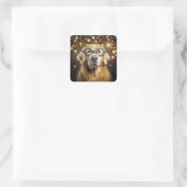 New Year 2026 Golden Retriever Humor Vierkante Sticker (Tas)