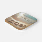 New Year 2026 In Beach Sand Papieren Bordje (Gebogen)