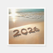 New Year 2026 In Beach Sand Servet (Voorkant)