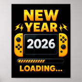 New Year 2026 Loading Gaming Controller New Years  Poster (Voorkant)