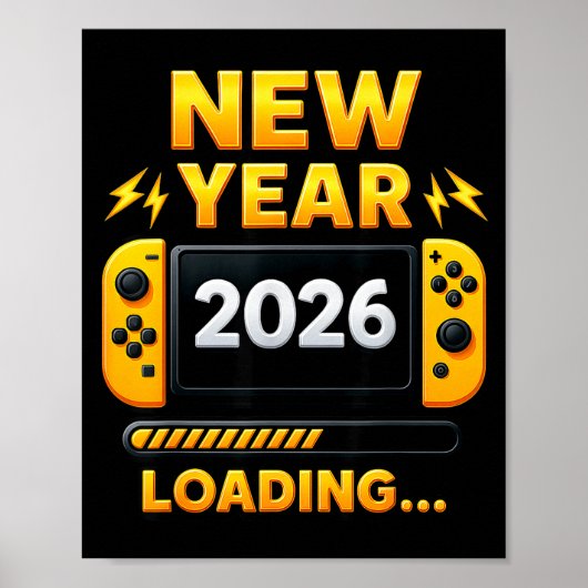 New Year 2026 Loading Gaming Controller New Years  Poster (Voorkant)