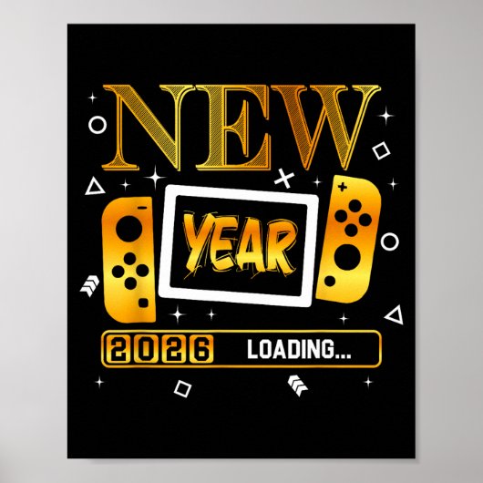 New Year 2026 Loading Gaming Controller New Years  Poster (Voorkant)