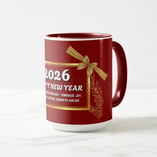New Year 2026 Mug – Joy, Dreams & Celebration Mok (Voorkant rechts)