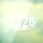 New Year 2026 Oval Raamsticker (Vel 3)