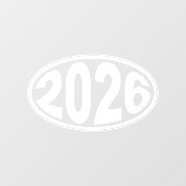 New Year 2026 Oval Raamsticker (Vel)