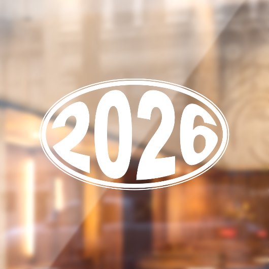 New Year 2026 Oval Raamsticker (Vel 2)