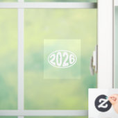 New Year 2026 Oval Raamsticker (Huis)