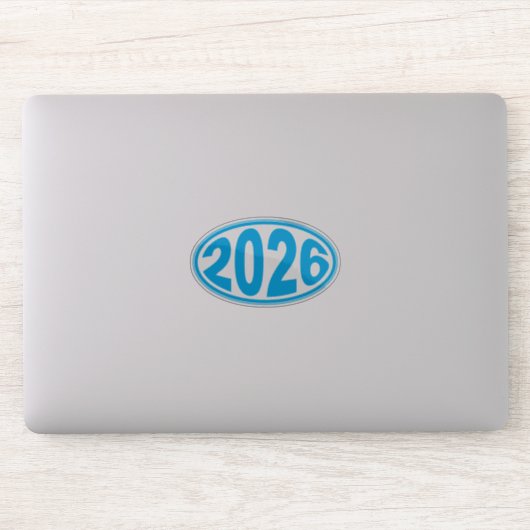 New Year 2026 Oval Sticker (Computer)