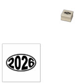 New Year 2026 Oval Sticker Rubberstempel (Gestempeld)