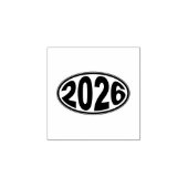 New Year 2026 Oval Sticker Rubberstempel (Afrduk)
