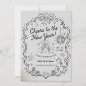 New Year 2026 Party Invitation Printable Kaart (Voorkant)