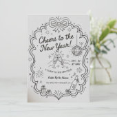 New Year 2026 Party Invitation Printable Kaart (Staand voorkant)