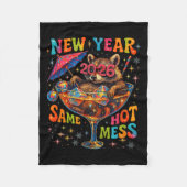New Year 2026 Same Hot Mess Funny Raccoon Gift  Fleece Deken (Voorkant)