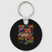 New Year 2026 Same Hot Mess Funny Raccoon Gift  Sleutelhanger (Voorkant)