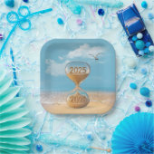 New Year 2026 Sand Timer With Starfish Papieren Bordje (Feest)