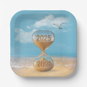New Year 2026 Sand Timer With Starfish Papieren Bordje (Voorkant)