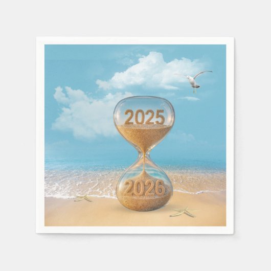 New Year 2026 Sand Timer With Starfish Servet (Voorkant)