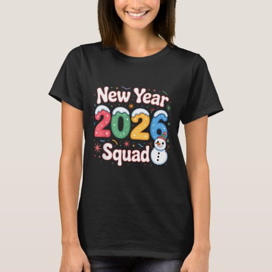 New Year 2026 Squad Funny Snowman Holiday Celebrat T-shirt (Voorkant)