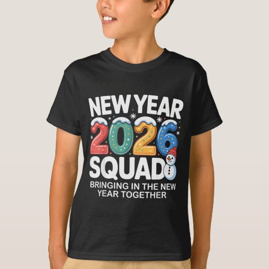 New Year 2026 Squad Funny Snowman Holiday Celebrat T-shirt (Voorkant)