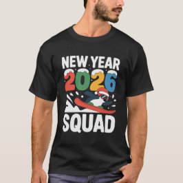 New Year 2026 Squad Funny Winter Snow Penguin T-shirt