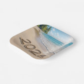 New Year 2026 Text On a Tropical Beach Papieren Bordje (Gebogen)