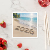 New Year 2026 Text On a Tropical Beach Servet (Insitu)