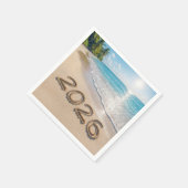 New Year 2026 Text On a Tropical Beach Servet (Hoek)