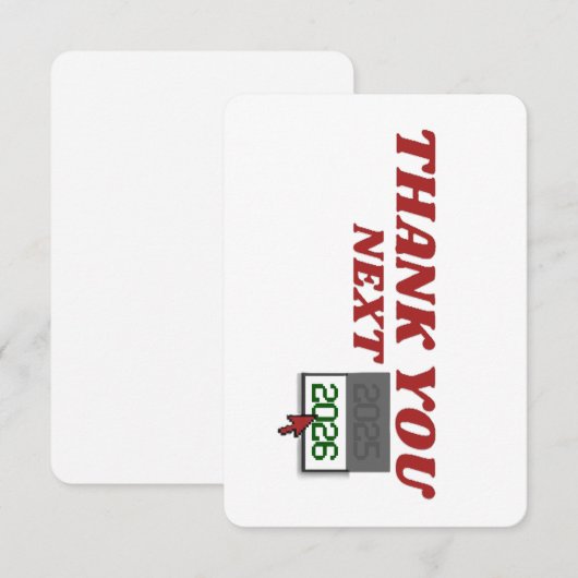 NEW YEAR 2026 THEME BEDANKKAART (Voorkant / Achterkant)