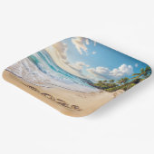 New Year 2026 Tropical Island Beach Scene Papieren Bordje (Gebogen)