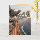 New Year 2027 Hiking Boot Kaart (Gele Bloem)